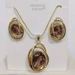 Ensemble collier et boucles d'oreilles Femme