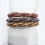 Bracelet dame torsadé- Jeux de trois Bracelets - Or, Argent, Or rosé