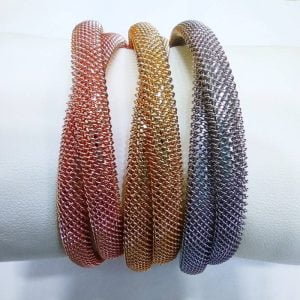 Bracelet dame entremêlés - Jeux de trois Bracelets - Or, Argent, Or rosé